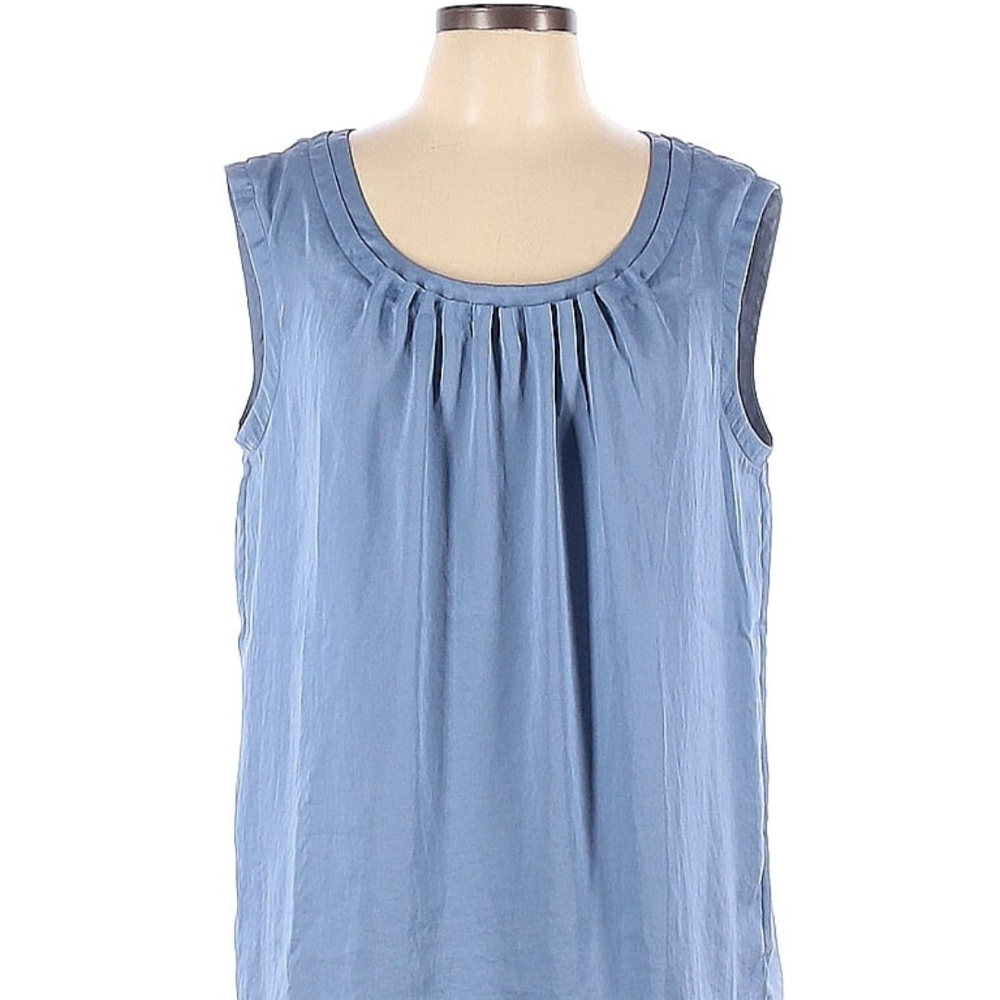 Talbots Blue Pleated Blouse